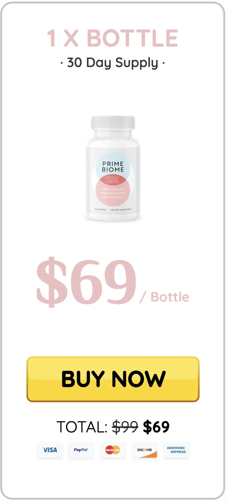 PrimeBiome one bottle order option